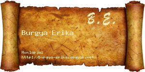 Burgya Erika névjegykártya