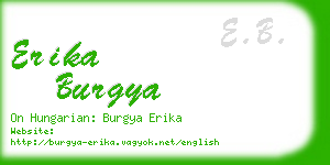 erika burgya business card